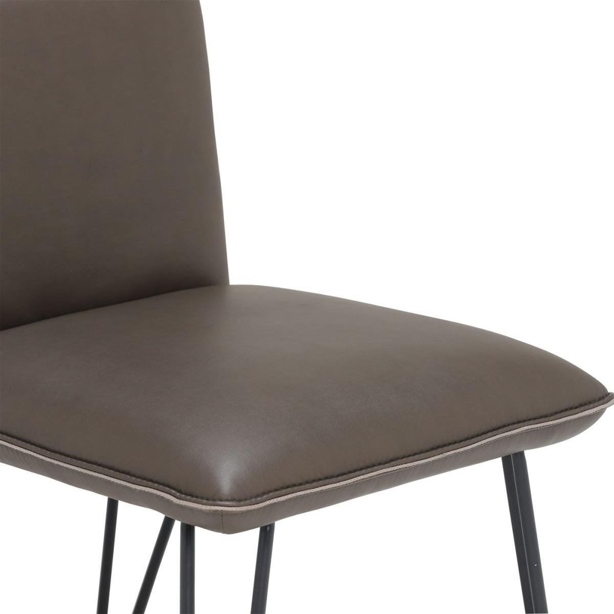 Faux Leather Leather Dining Chair - Anthracite/Grey - W49 x D62.5 x H91 cm - Barker &amp; Stonehouse – image 6