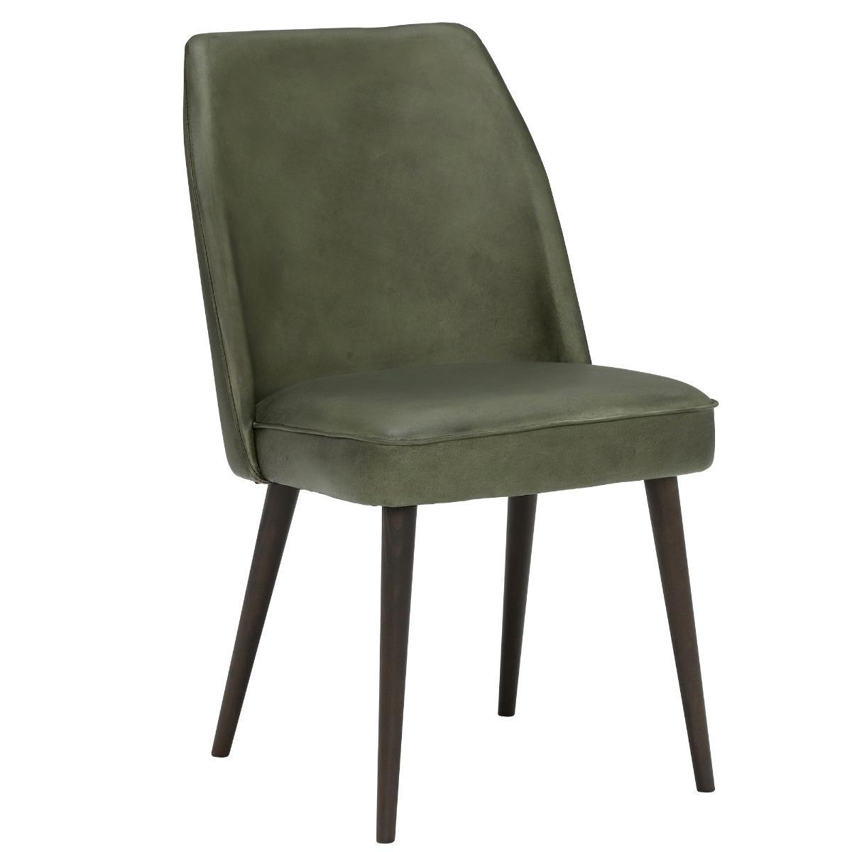 Gaia Dining Chair - Green - Leather - W50 x D58 x H87cm - Barker &amp; Stonehouse – image 2