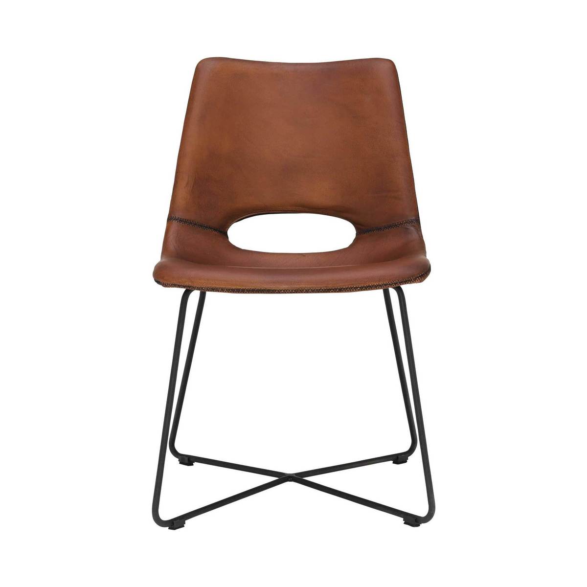 Chesil Leather Dining Chair, Light Brown Matt – image 3