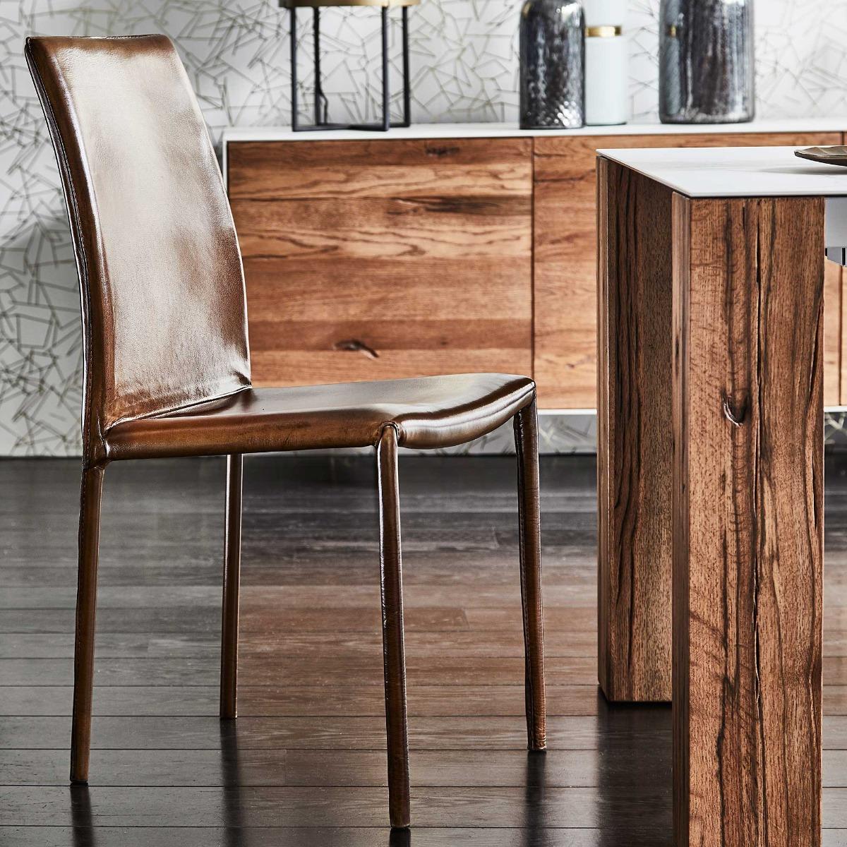 Whinfell Leather Dining Chair, Brown | Barker & Stonehouse – image 2