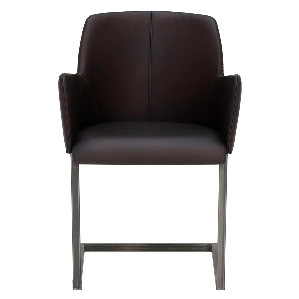 Channing Leather Dining Chair - Brown - Leather - W56 x D57 x H82cm - Barker &amp; Stonehouse – image 2