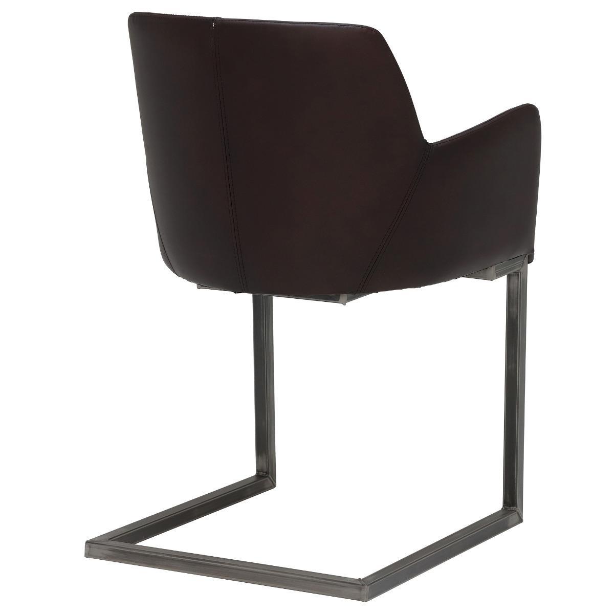 Channing Leather Dining Chair - Brown - Leather - W56 x D57 x H82cm - Barker &amp; Stonehouse – image 5