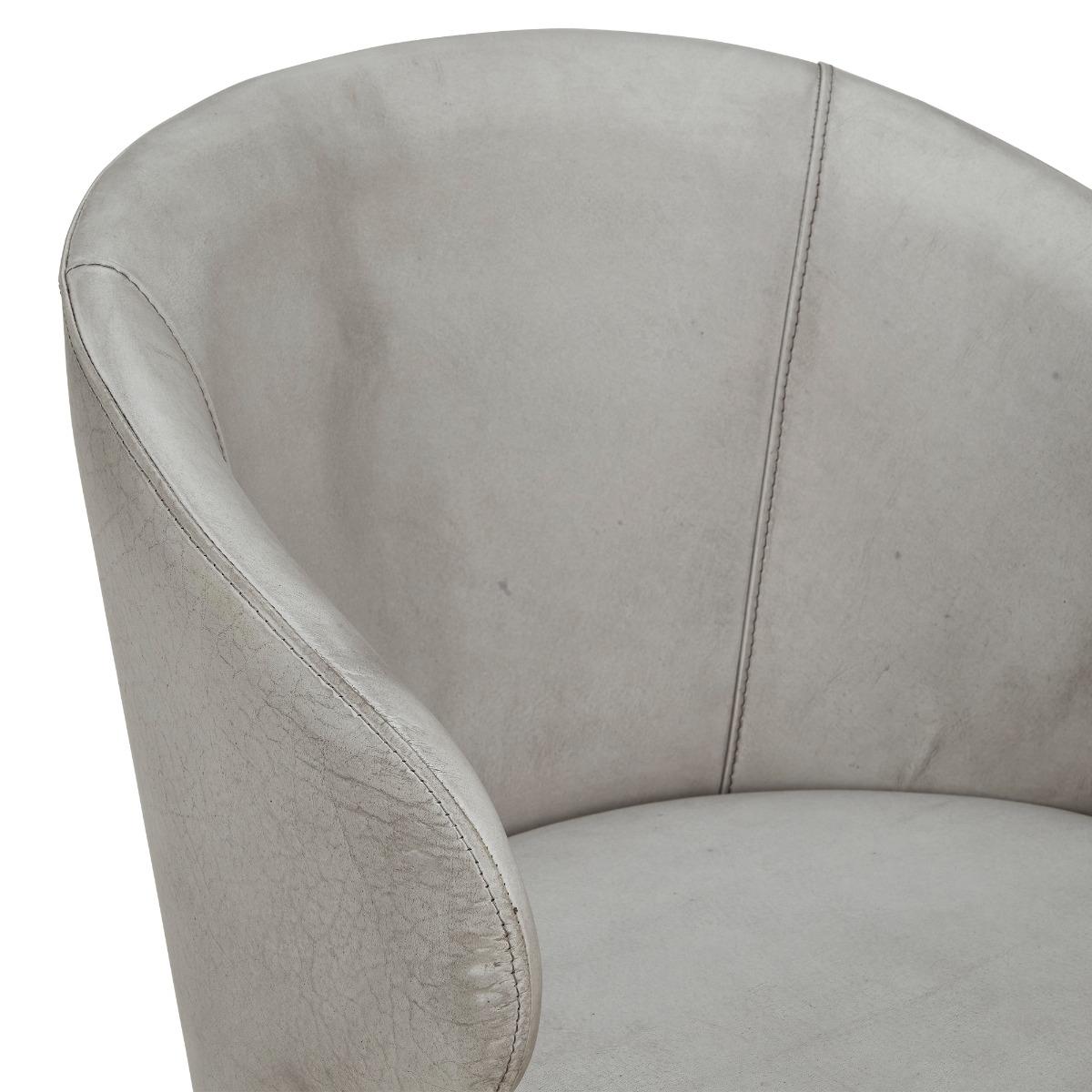 Minerva Dining Chair, Grey Leather | Barker & Stonehouse – image 3