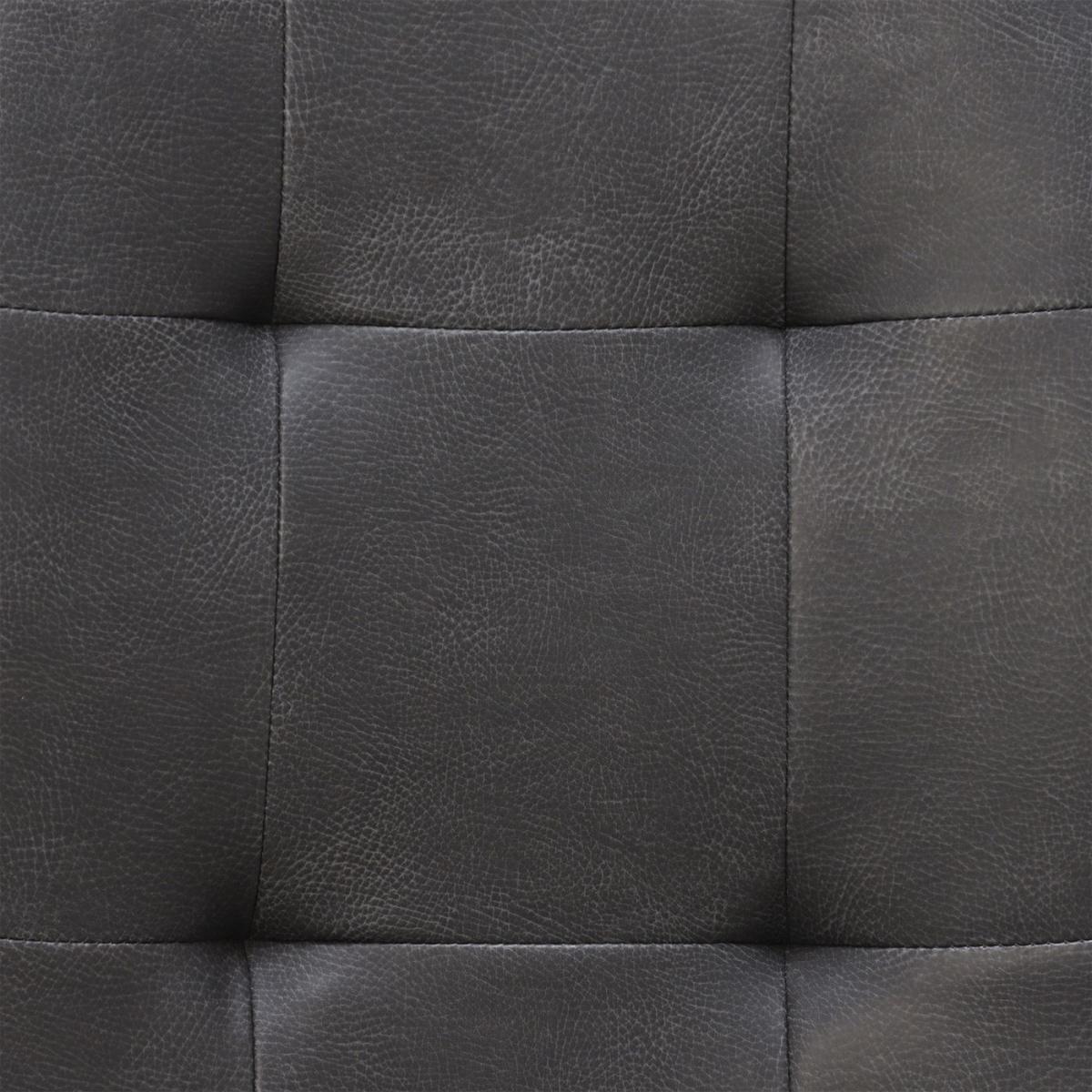 Ericka Buttoned Upholstered Dining Chair - Grey - Leather - W45.5 x D60.5 x H93.5cm - Barker &amp; Stonehouse – image 6