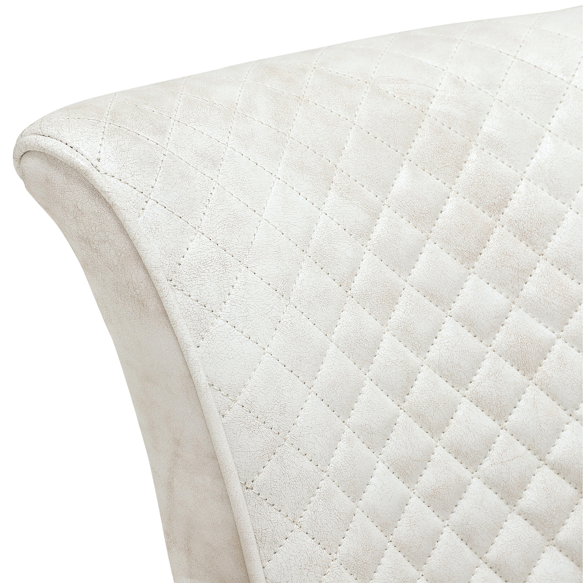 Timothy Oulton Mimi Quilted Leather Dining Chair with Arms, Vintage Bianco – image 4