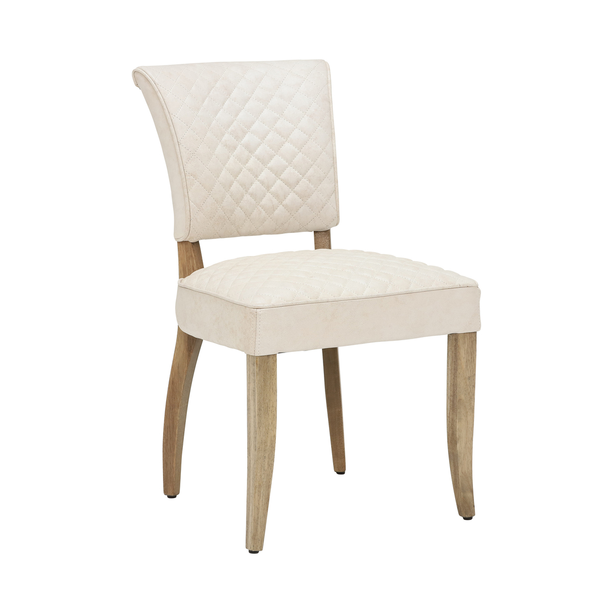 Timothy Oulton Mimi Quilted Leather Dining Chair, Vintage Bianco – image 1