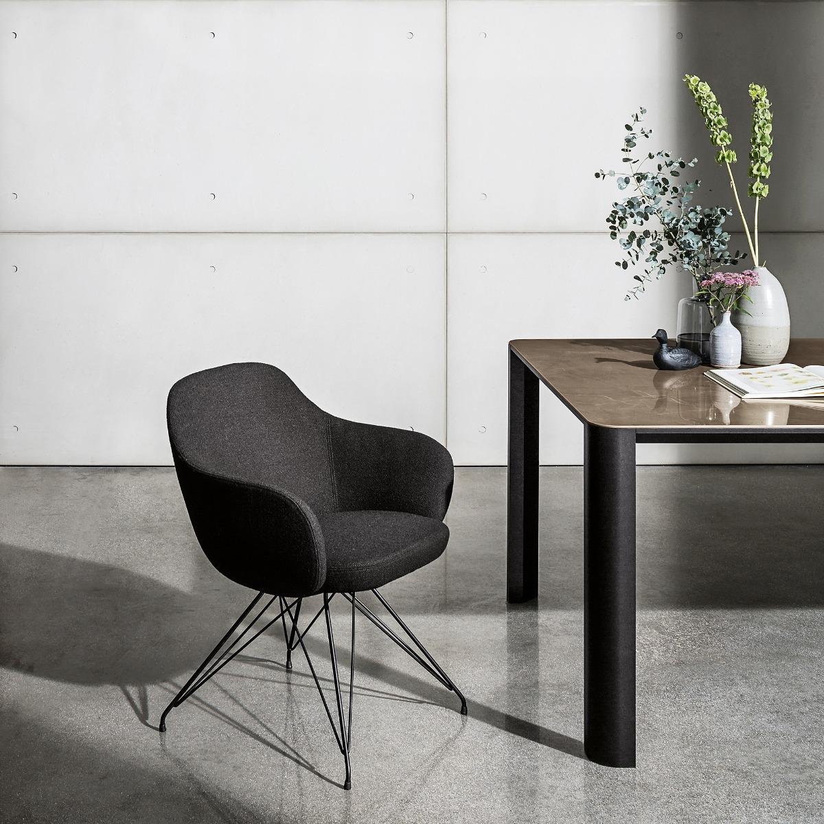 Sovet Italia Cadira Dining Chair, Black Fabric | Barker & Stonehouse – image 2