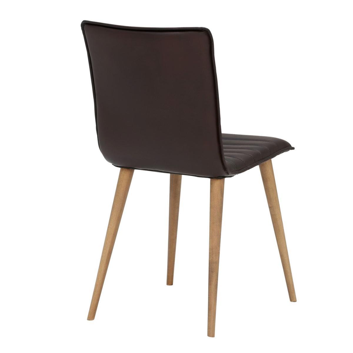 Bram Striped Dining Chair - Brown - Leather - W41 x D56 x H85cm - Barker &amp; Stonehouse – image 5