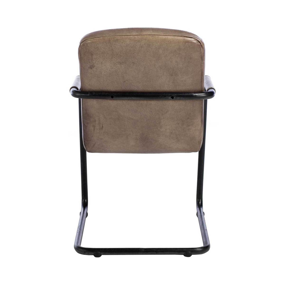 Irving Leather Dining Chair with Arms, Brown – image 4