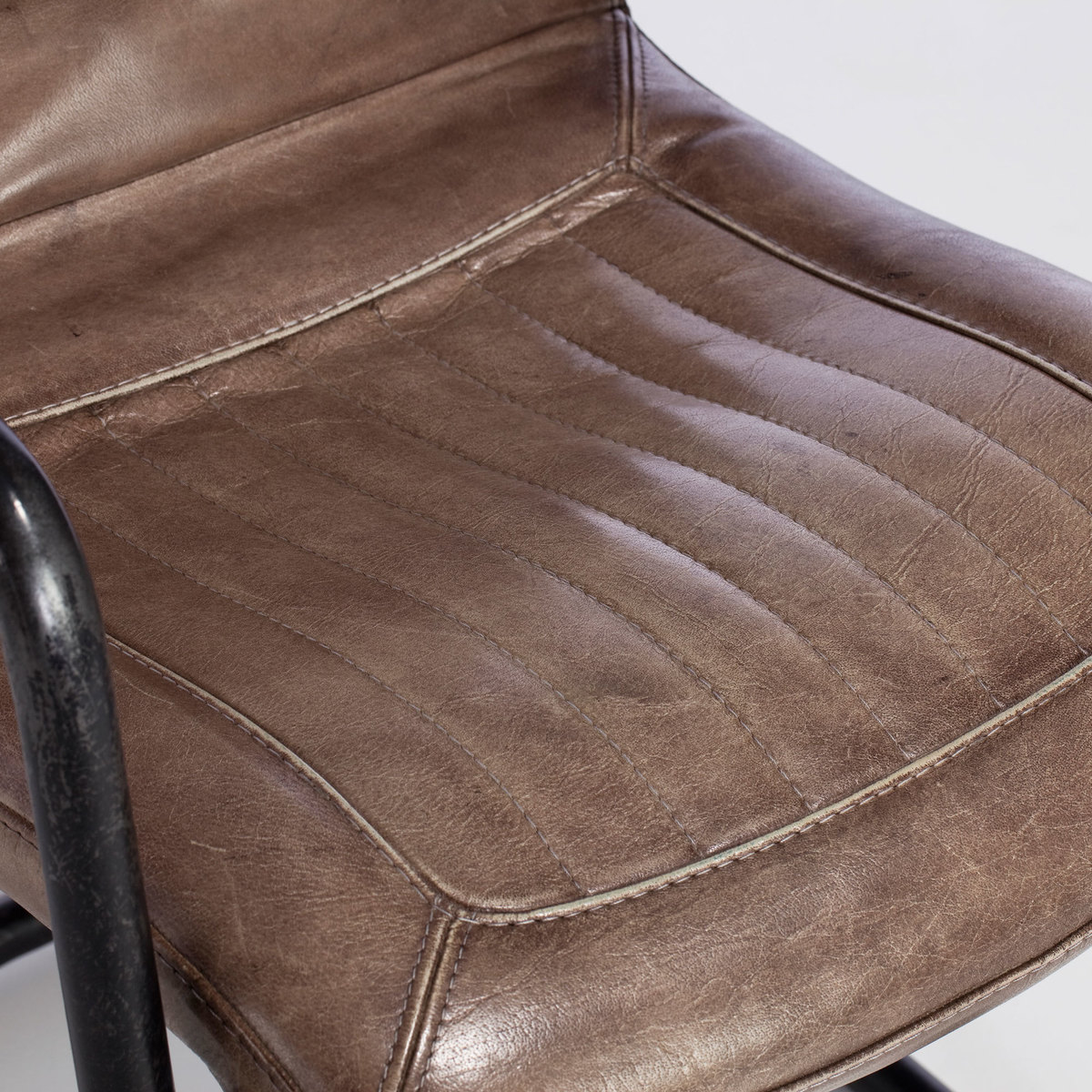 Irving Leather Dining Chair with Arms, Brown – image 6