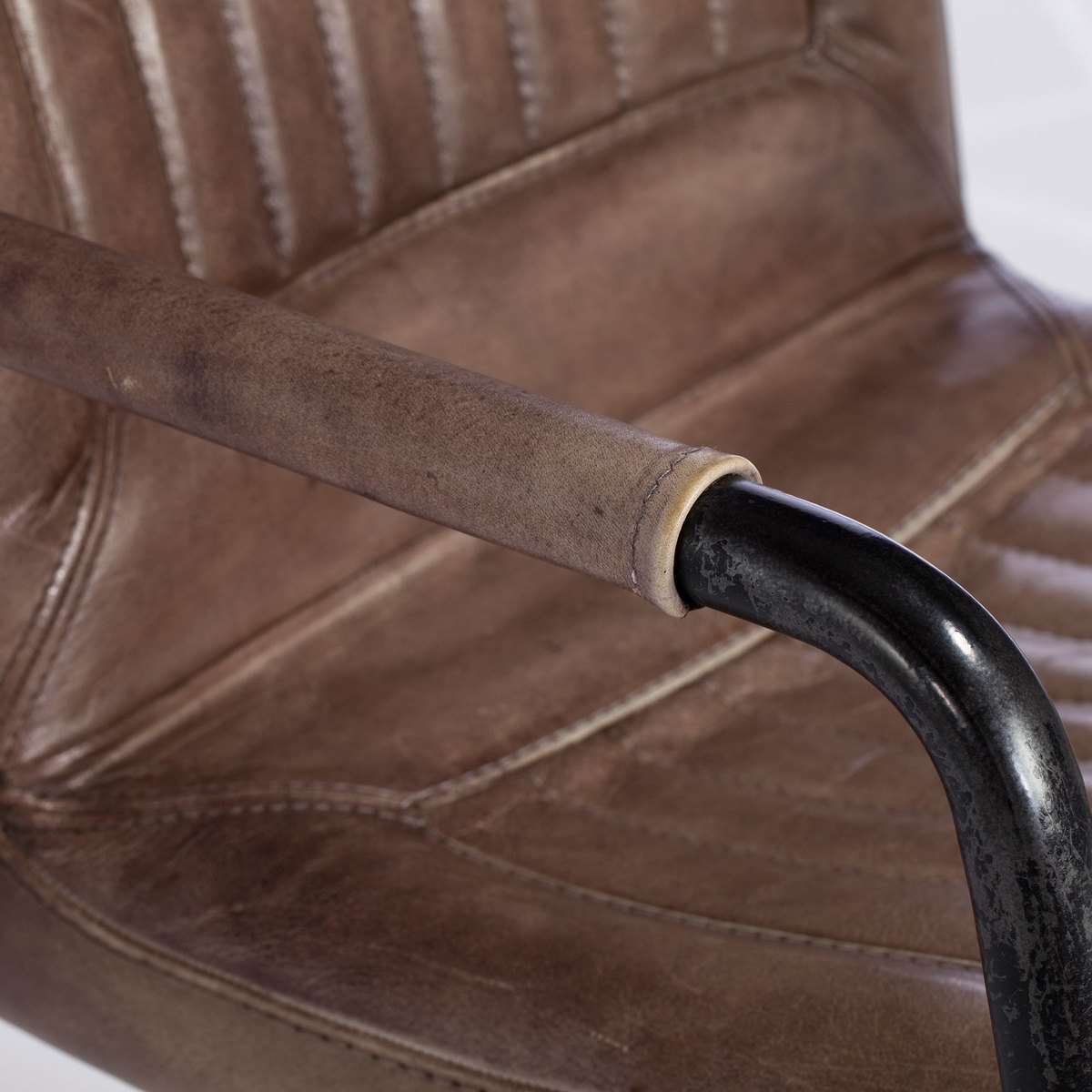 Irving Leather Dining Chair with Arms, Brown – image 7