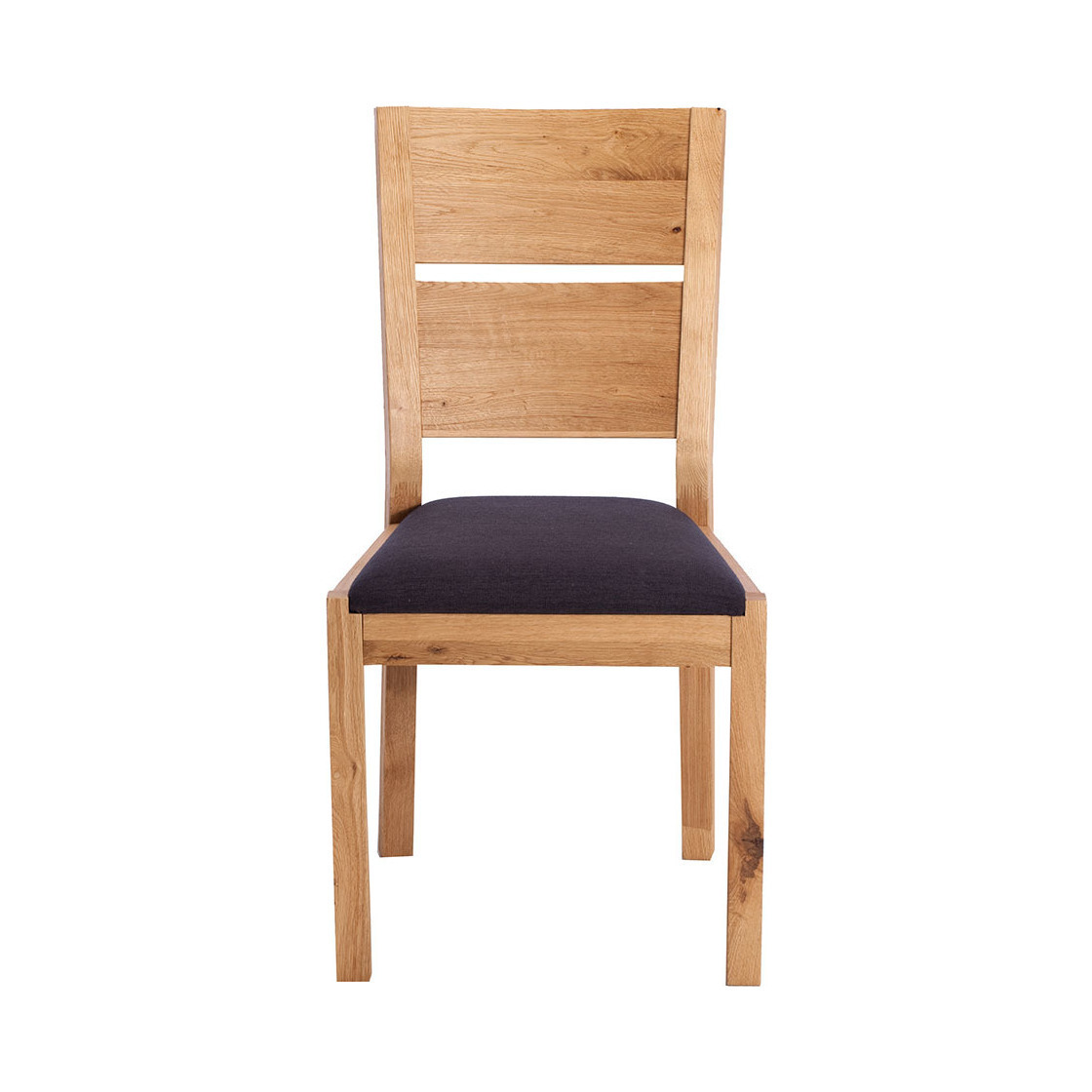 Savannah Dining Chair with Fabric Seat, Wild Oak and Black – image 2