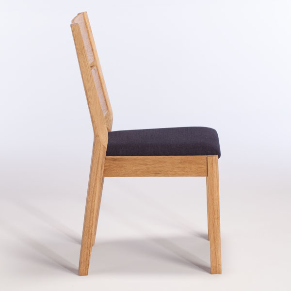 Savannah Dining Chair with Fabric Seat, Wild Oak and Black – image 3