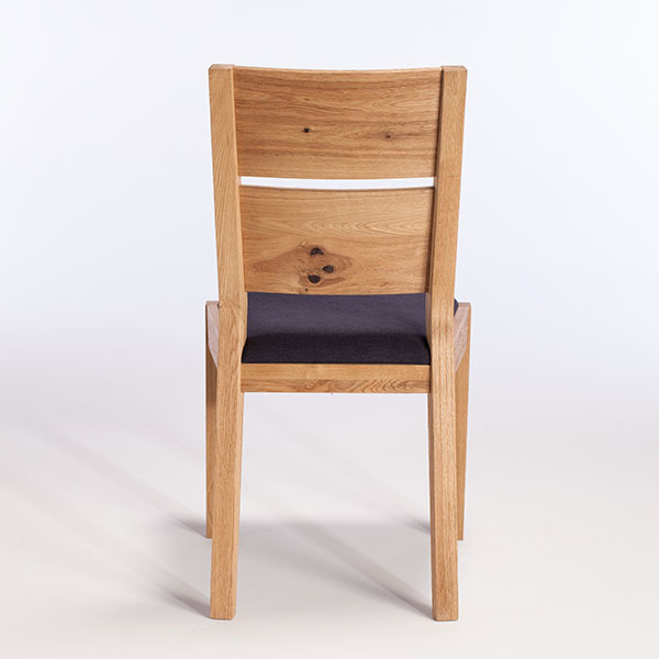 Savannah Dining Chair with Fabric Seat, Wild Oak and Black – image 4