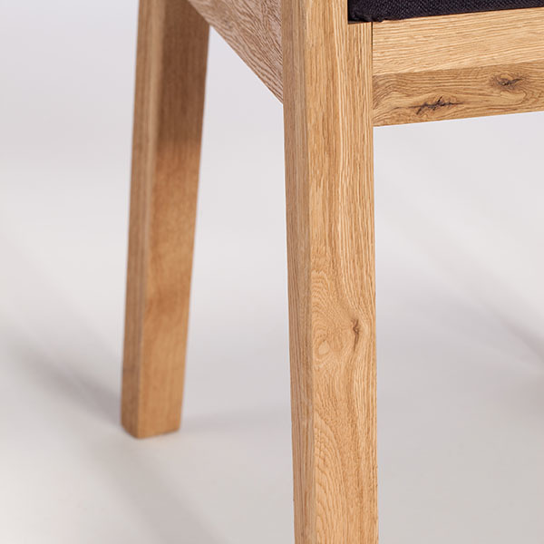 Savannah Dining Chair with Fabric Seat, Wild Oak and Black – image 8