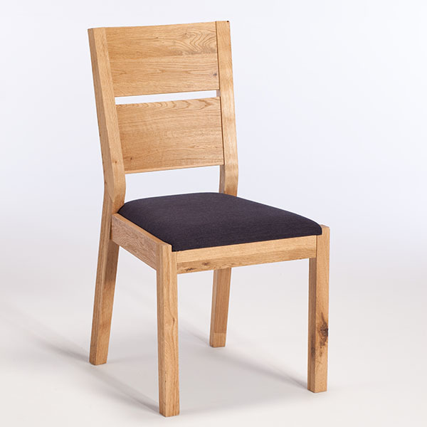 Savannah Dining Chair with Fabric Seat, Wild Oak and Black – image 1