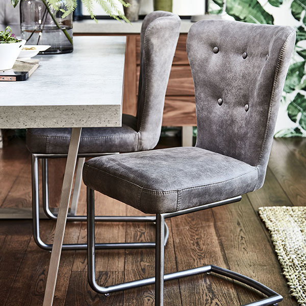 Saxby Upholstered Dining Chair, Grey – image 4