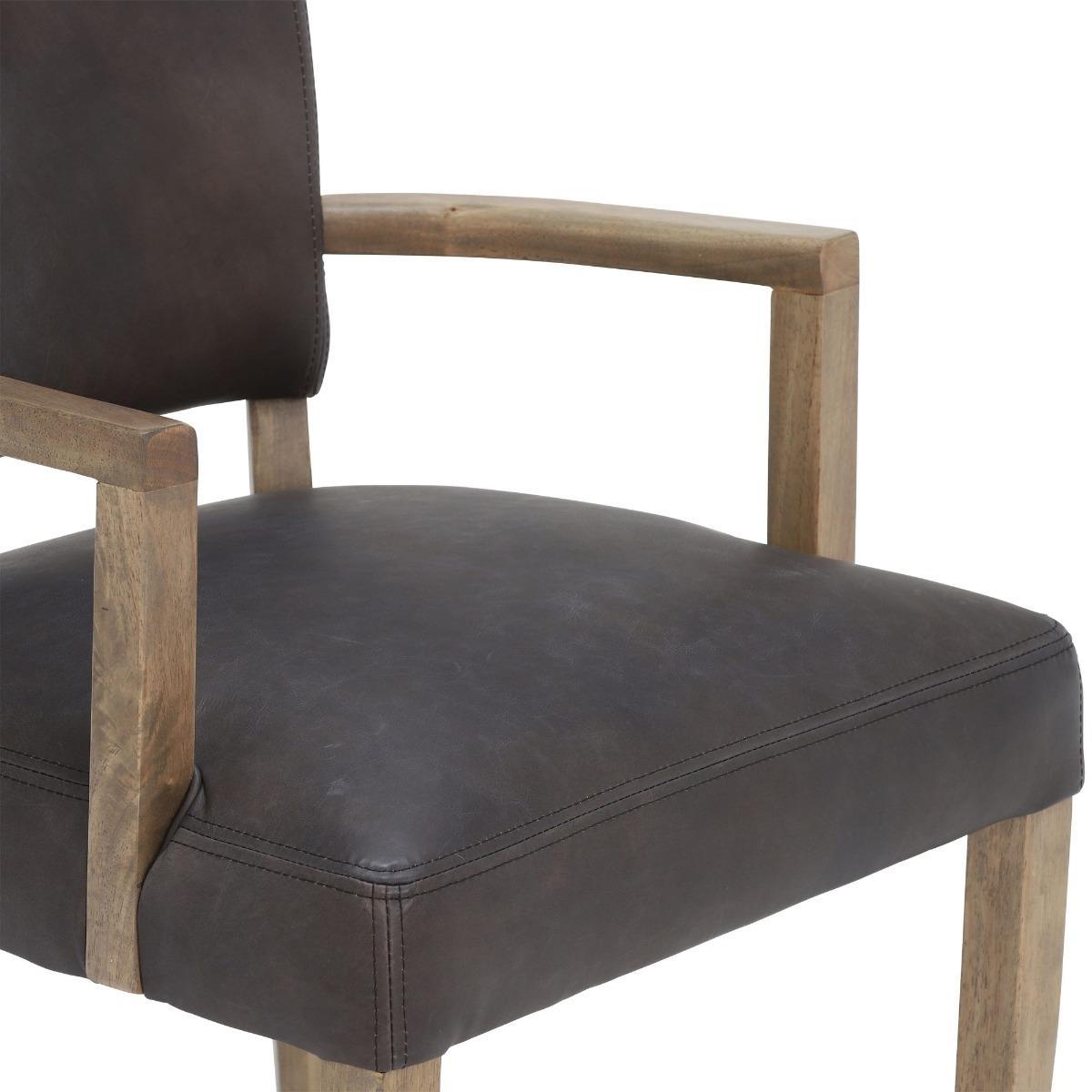 Timothy Oulton Mimi Dining Chair with Arms - Black - Leather - Plain - W60 x D66 x H90cm - Barker & Stonehouse – image 5