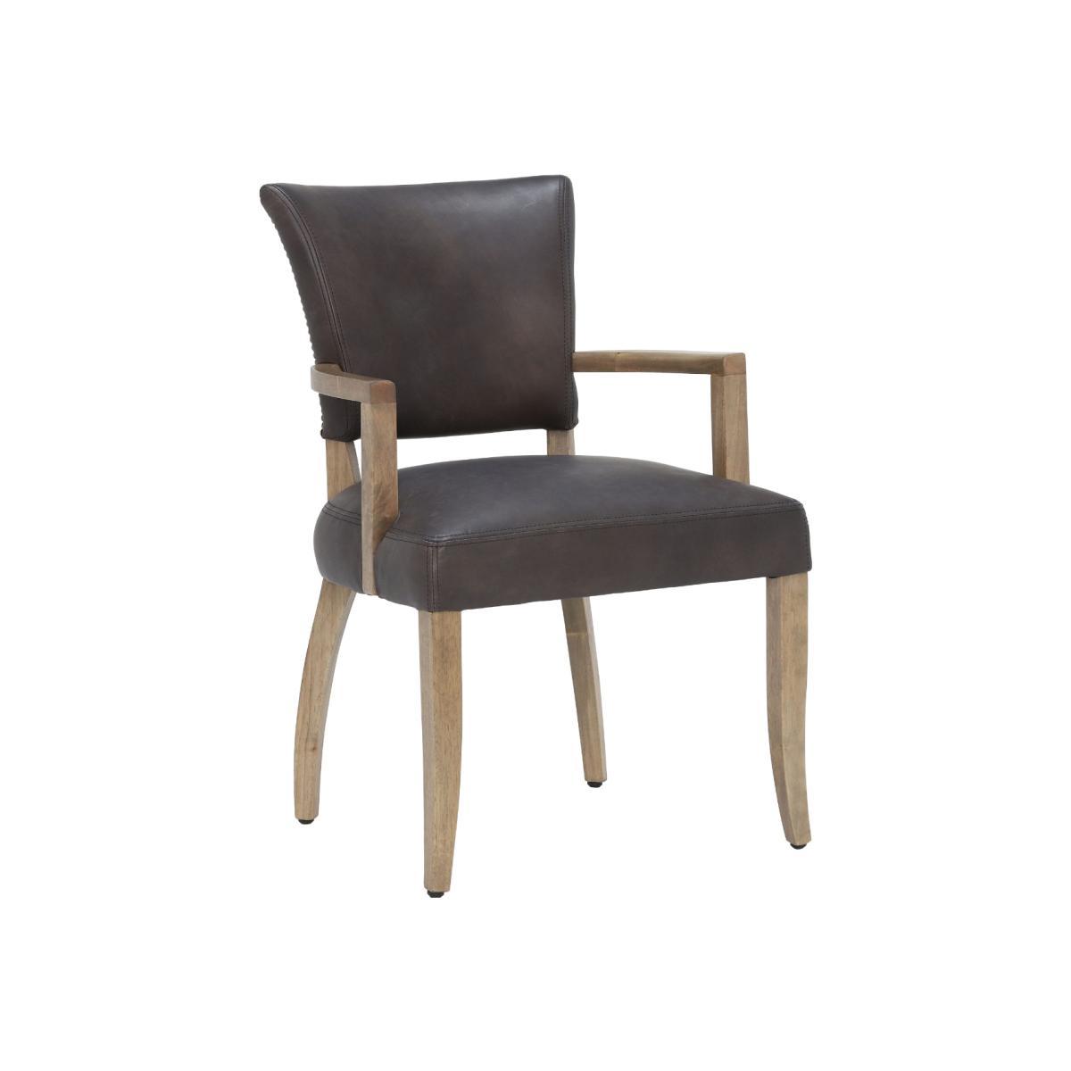 Timothy Oulton Mimi Dining Chair with Arms - Black - Leather - Plain - W60 x D66 x H90cm - Barker & Stonehouse – image 1