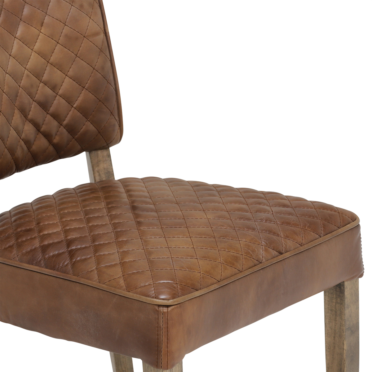 Timothy Oulton Mimi Destroyed Leather Quilted Dining Chair, Raw – image 5