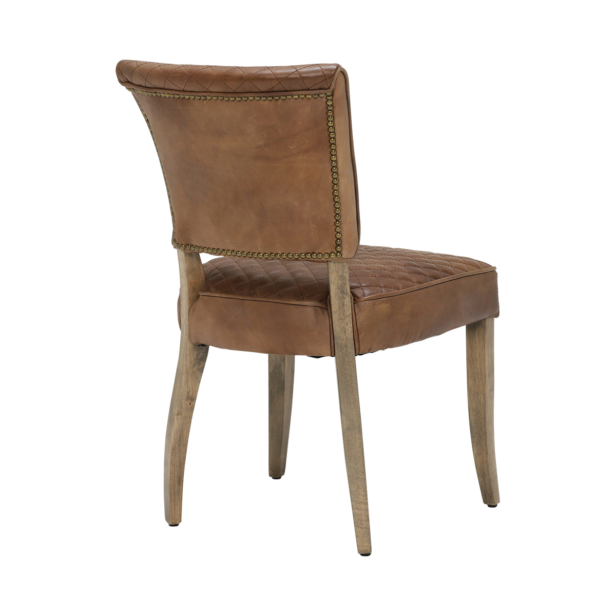 Timothy Oulton Mimi Destroyed Leather Quilted Dining Chair, Raw – image 2