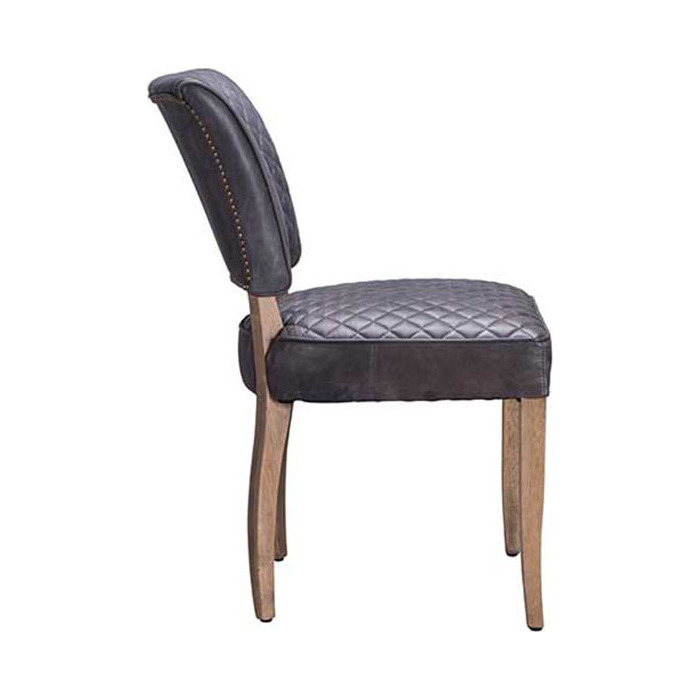 Timothy Oulton Mimi Destroyed Leather Quilted Dining Chair, Black – image 3