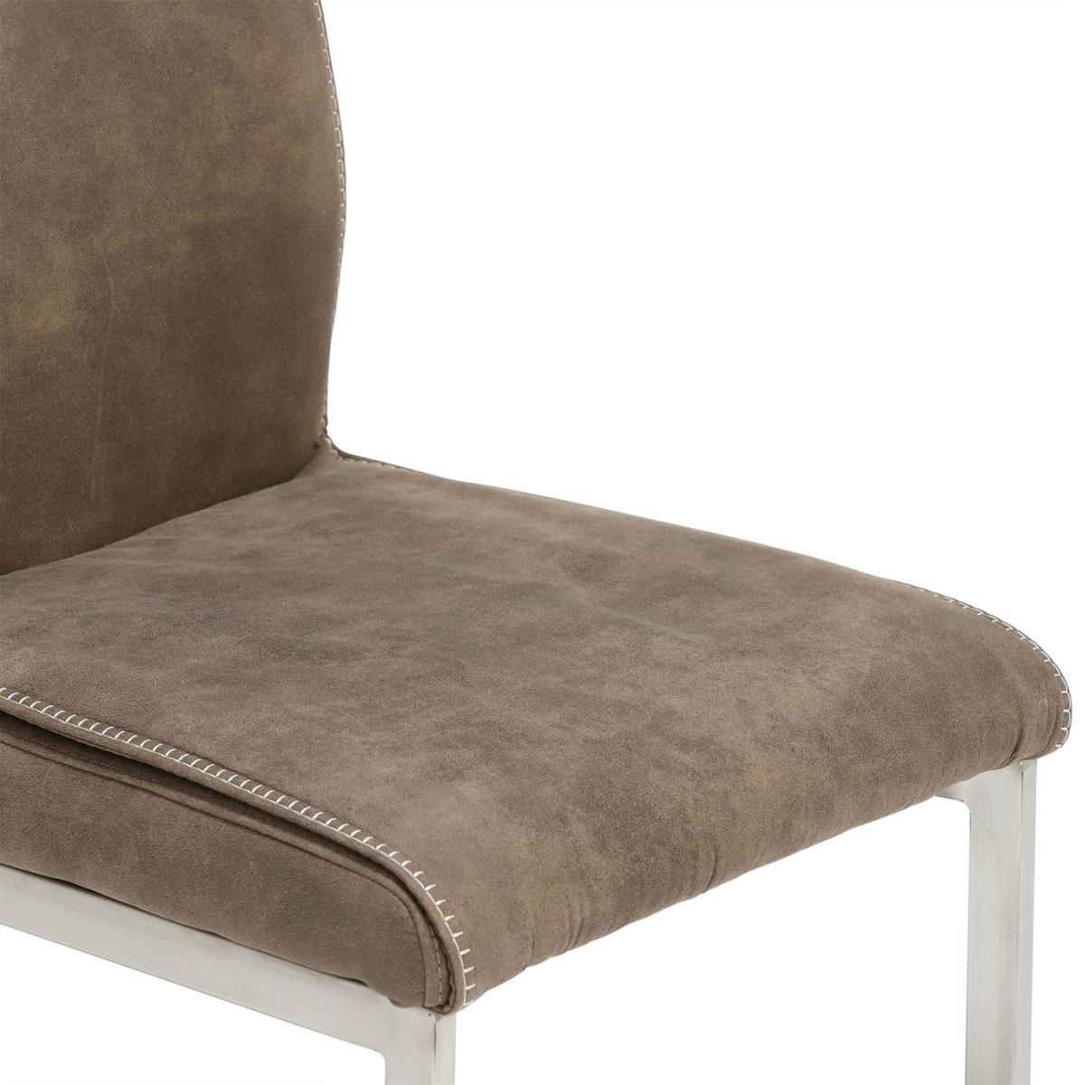 Allegra Fabric & Brushed Steel Dining Chair, Brown | Barker & Stonehouse – image 5