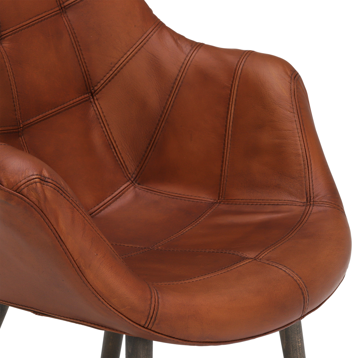 Birinus Leather Dining Chair, Light Brown Matt – image 5