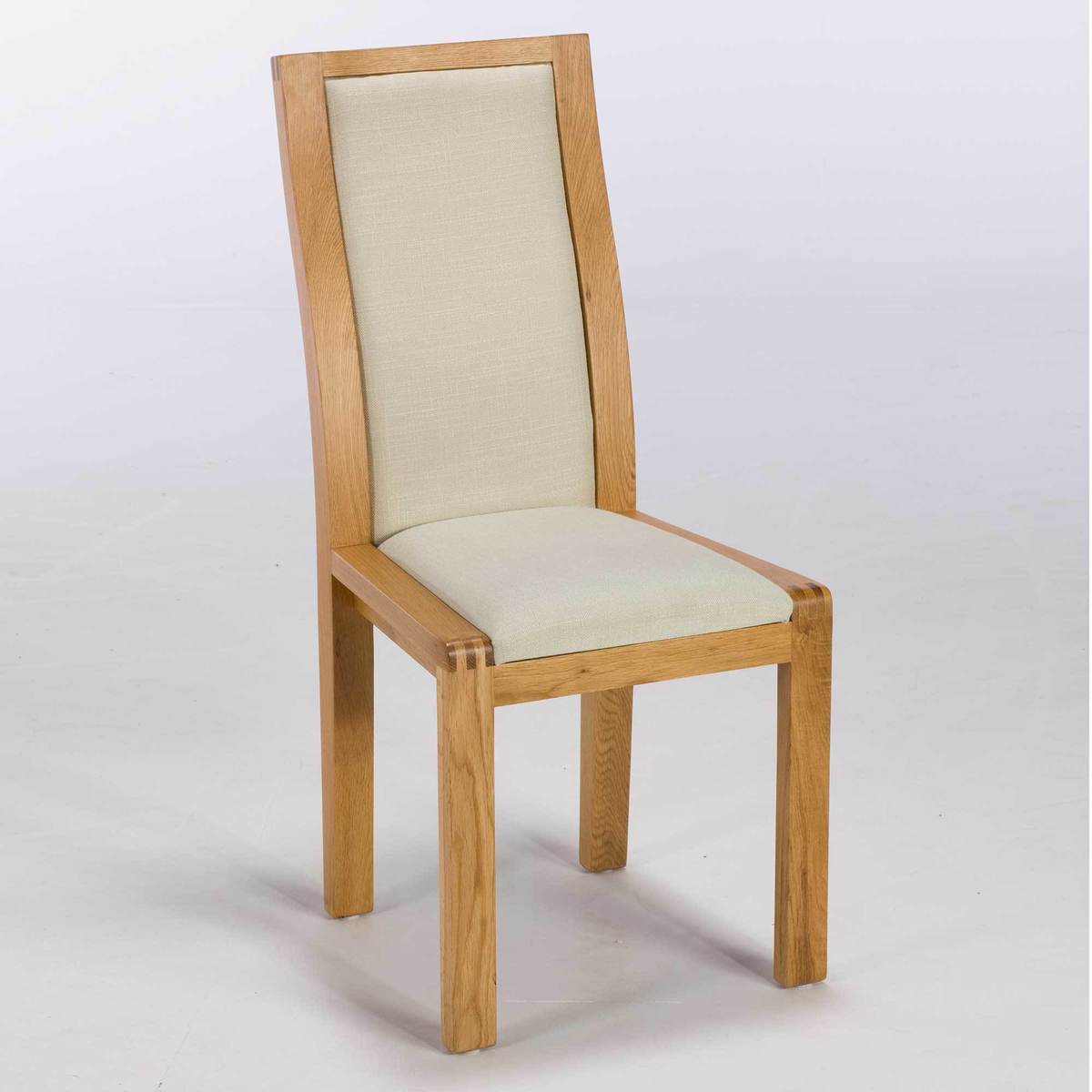 Ercol Bosco Padded Back Dining Chair, Cream and Oak – image 1