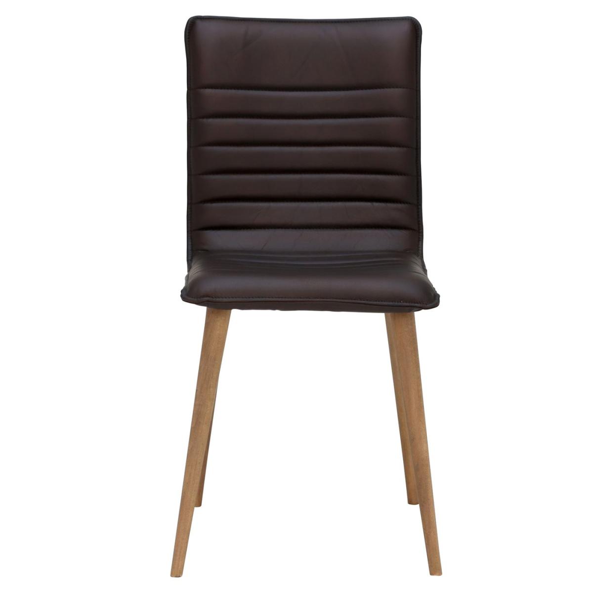 Pure Furniture Bram Dining Chair With Wooden Legs, Brown | Barker & Stonehouse – image 2