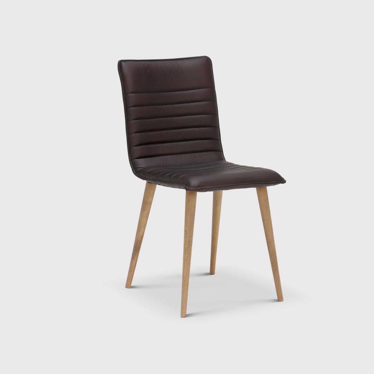 Pure Furniture Bram Dining Chair With Wooden Legs, Brown | Barker & Stonehouse – image 1