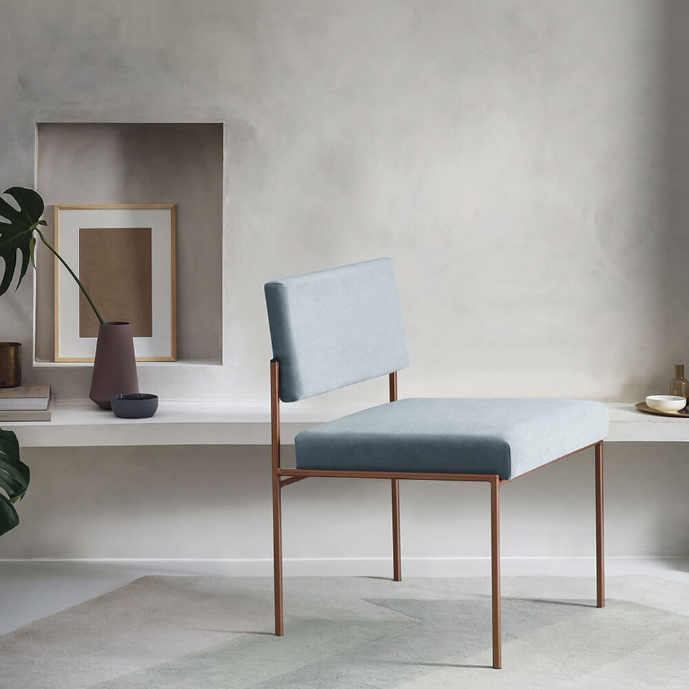 Ice Grey Cube Chair Copper – image 5