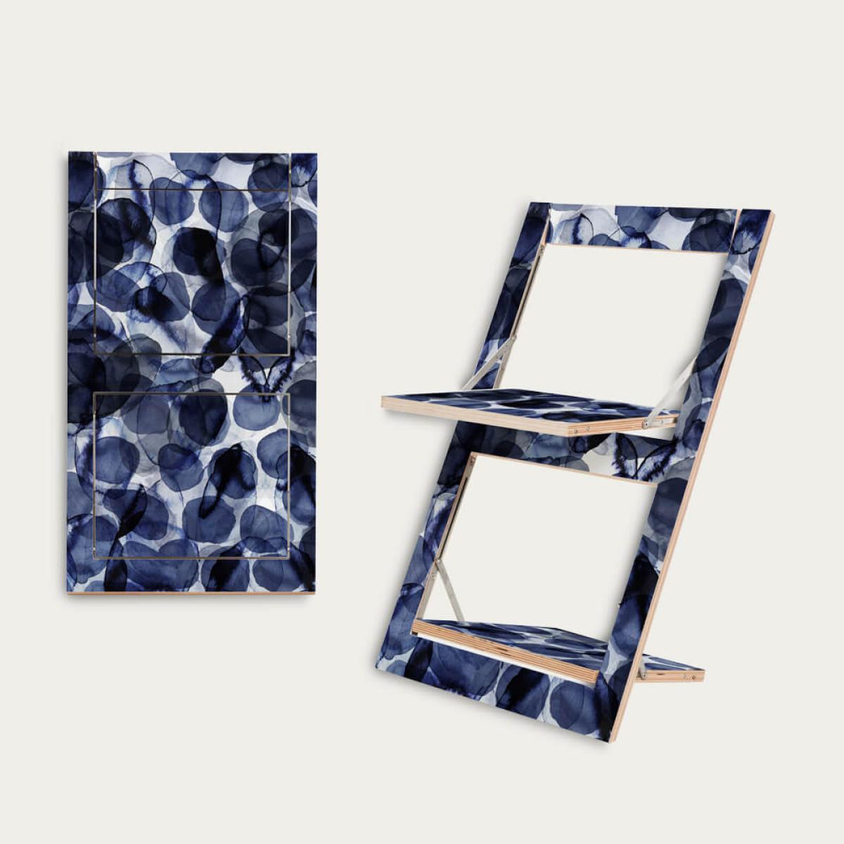 Bubbles Indigo Flapps Folding Chair