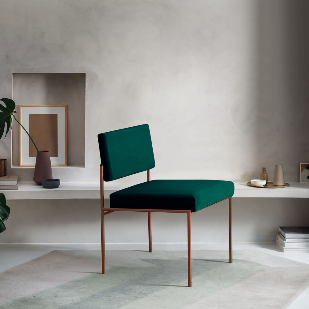 Hunter Green Cube Chair Copper – image 5