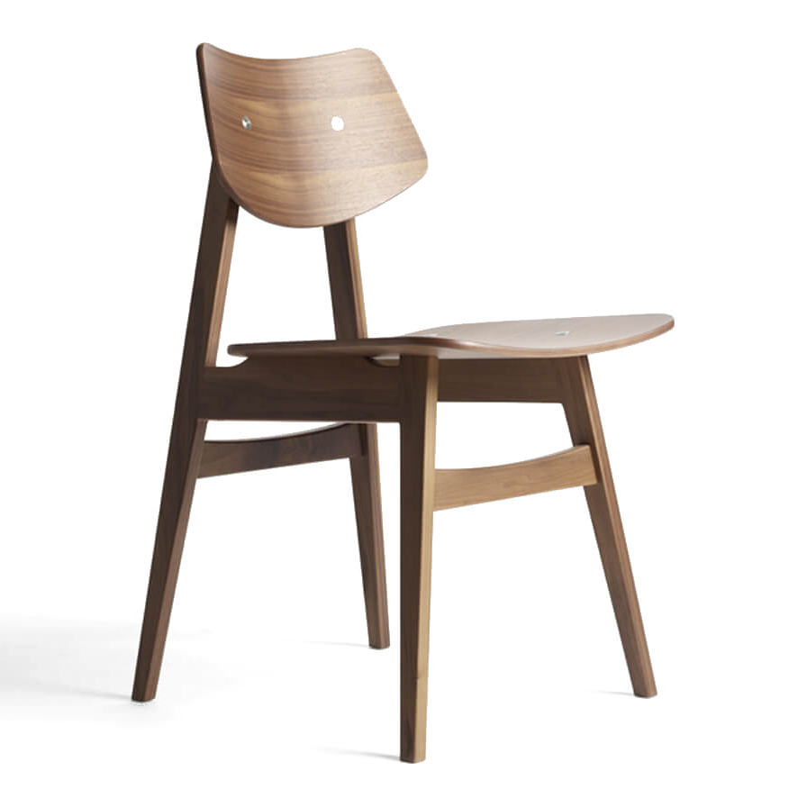 Natural Walnut 1960 Wood Chair – image 1