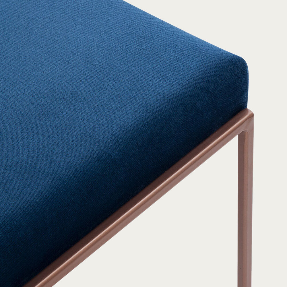 Royal Blue Cube Chair Copper – image 2