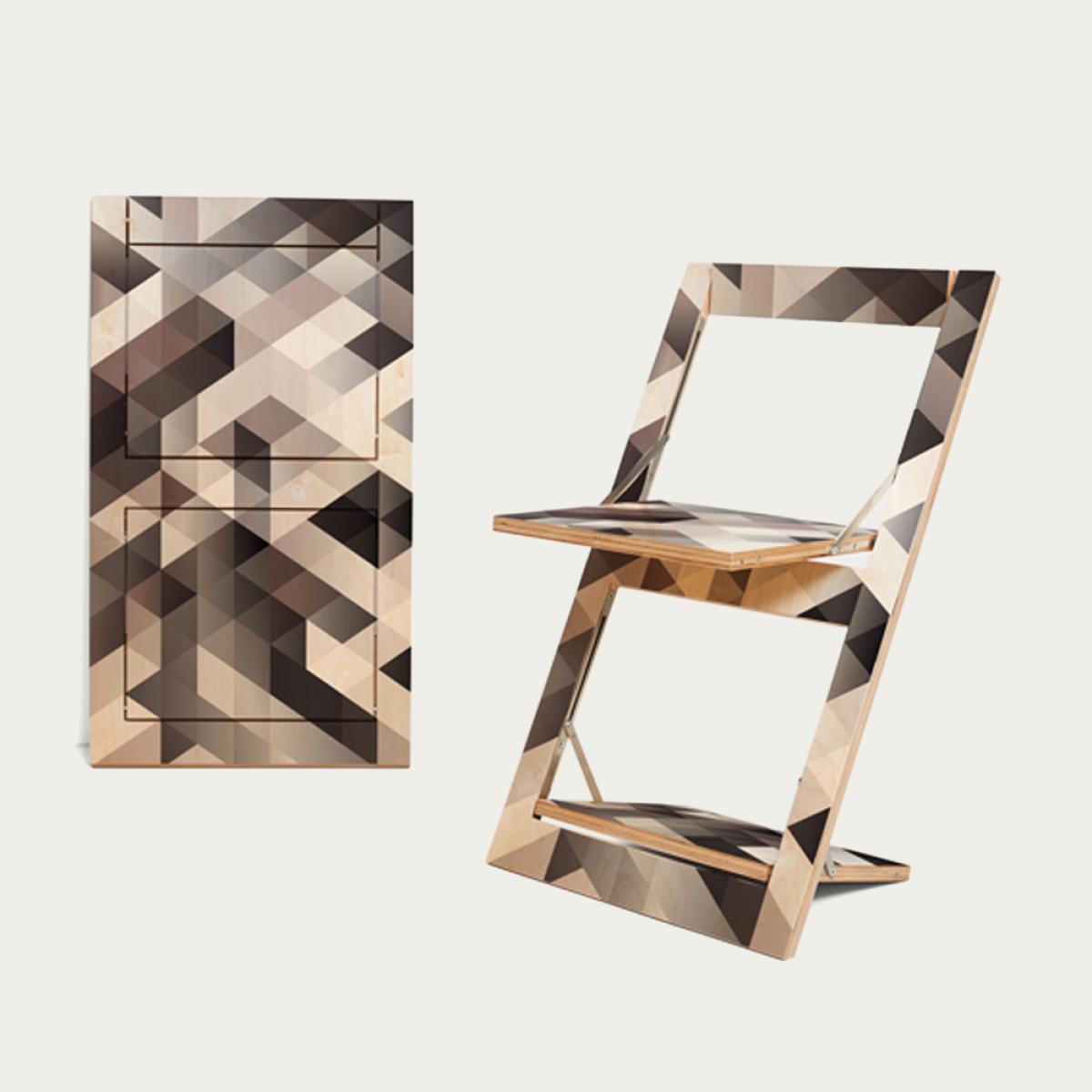 Cross Gray on Birch Fäpps Folding Chair