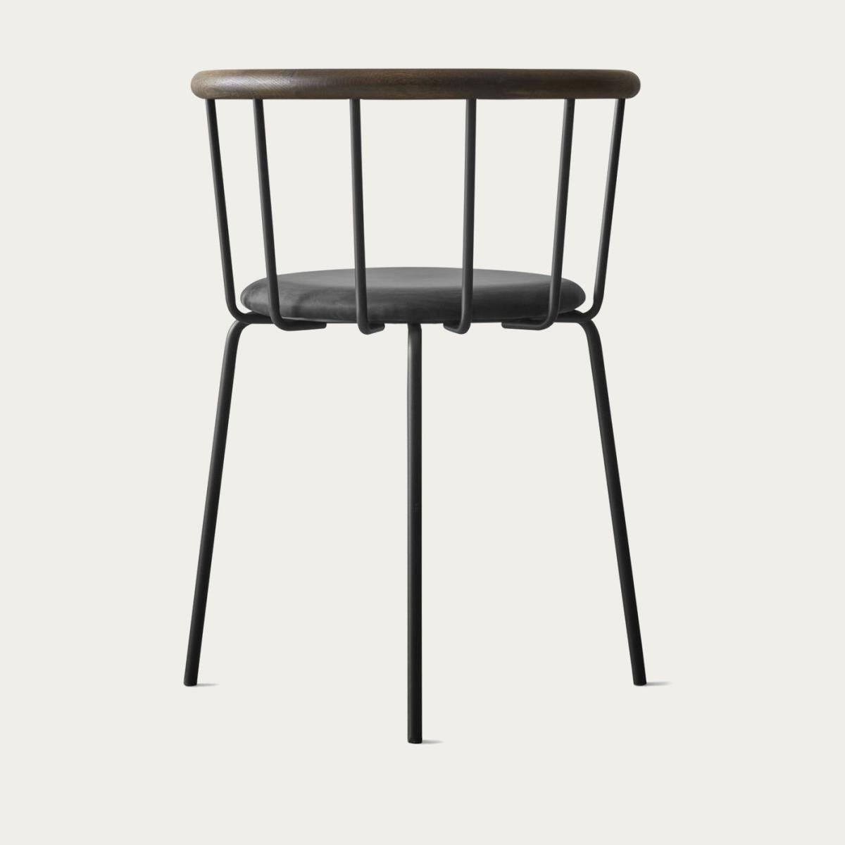 Dark Oak/Dark Steel/Black Leather Babette Dining Chair – image 3