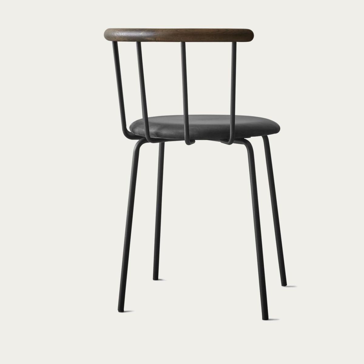 Dark Oak/Dark Steel/Black Leather Babette Dining Chair – image 4