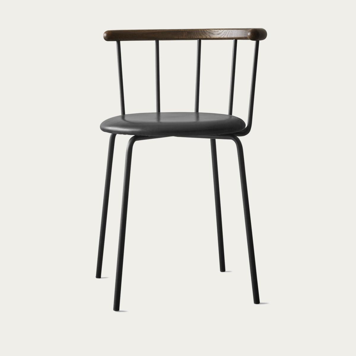 Dark Oak/Dark Steel/Black Leather Babette Dining Chair – image 5