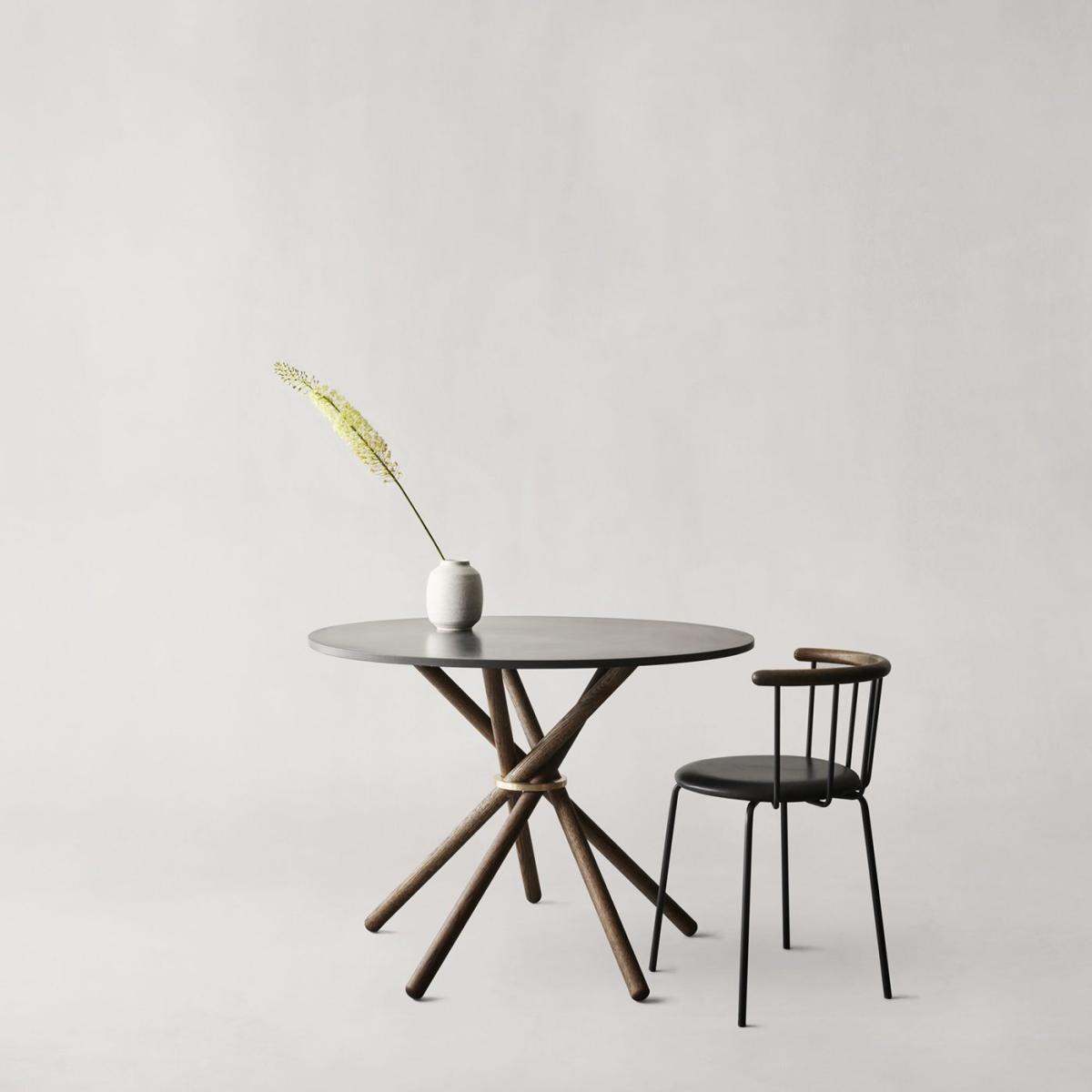 Dark Oak/Dark Steel/Black Leather Babette Dining Chair – image 6