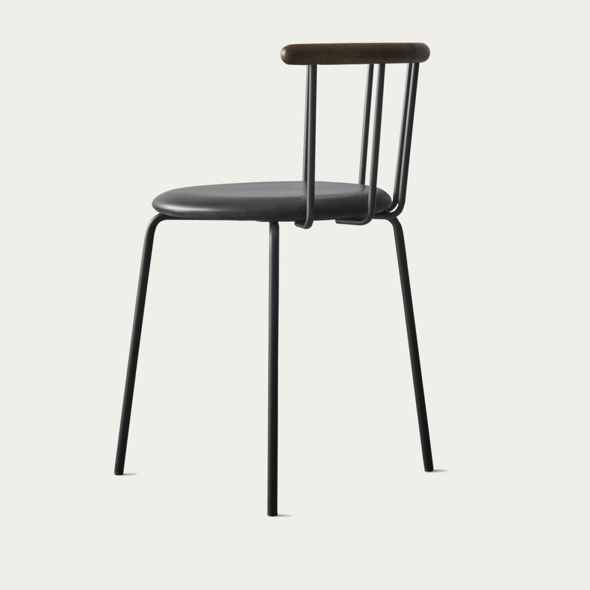 Dark Oak/Dark Steel/Black Leather Babette Dining Chair – image 7