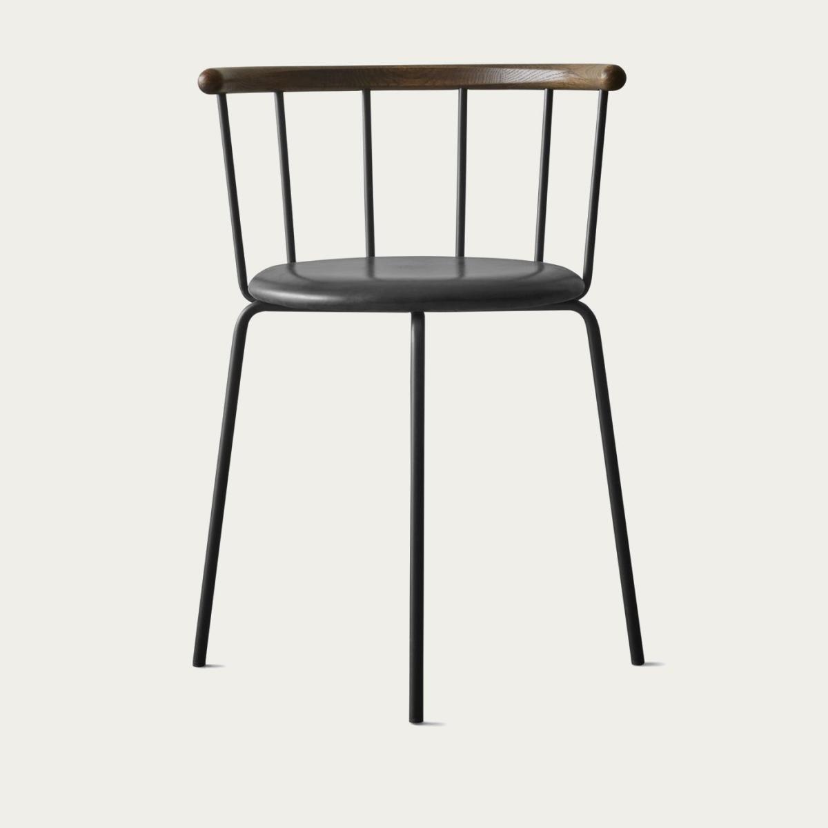 Dark Oak/Dark Steel/Black Leather Babette Dining Chair – image 1