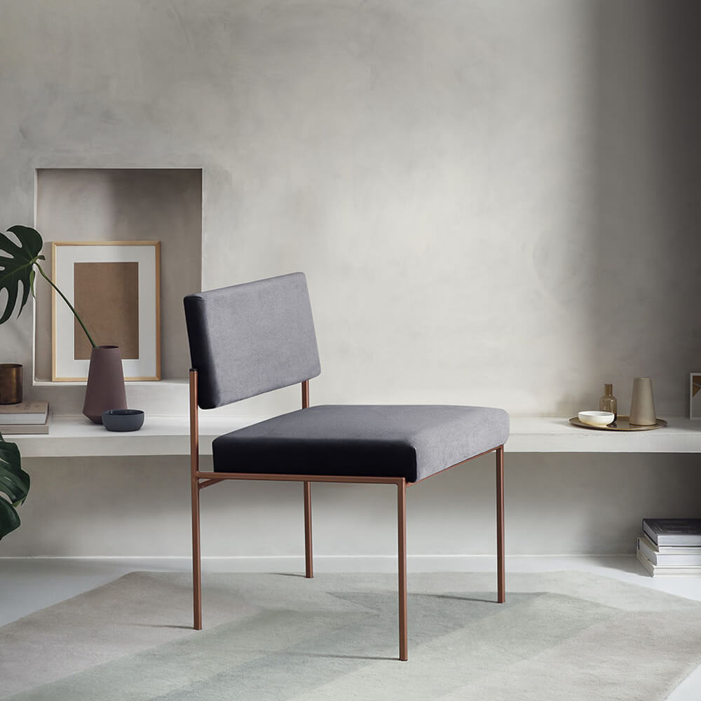 Grey Cube Chair Copper – image 4