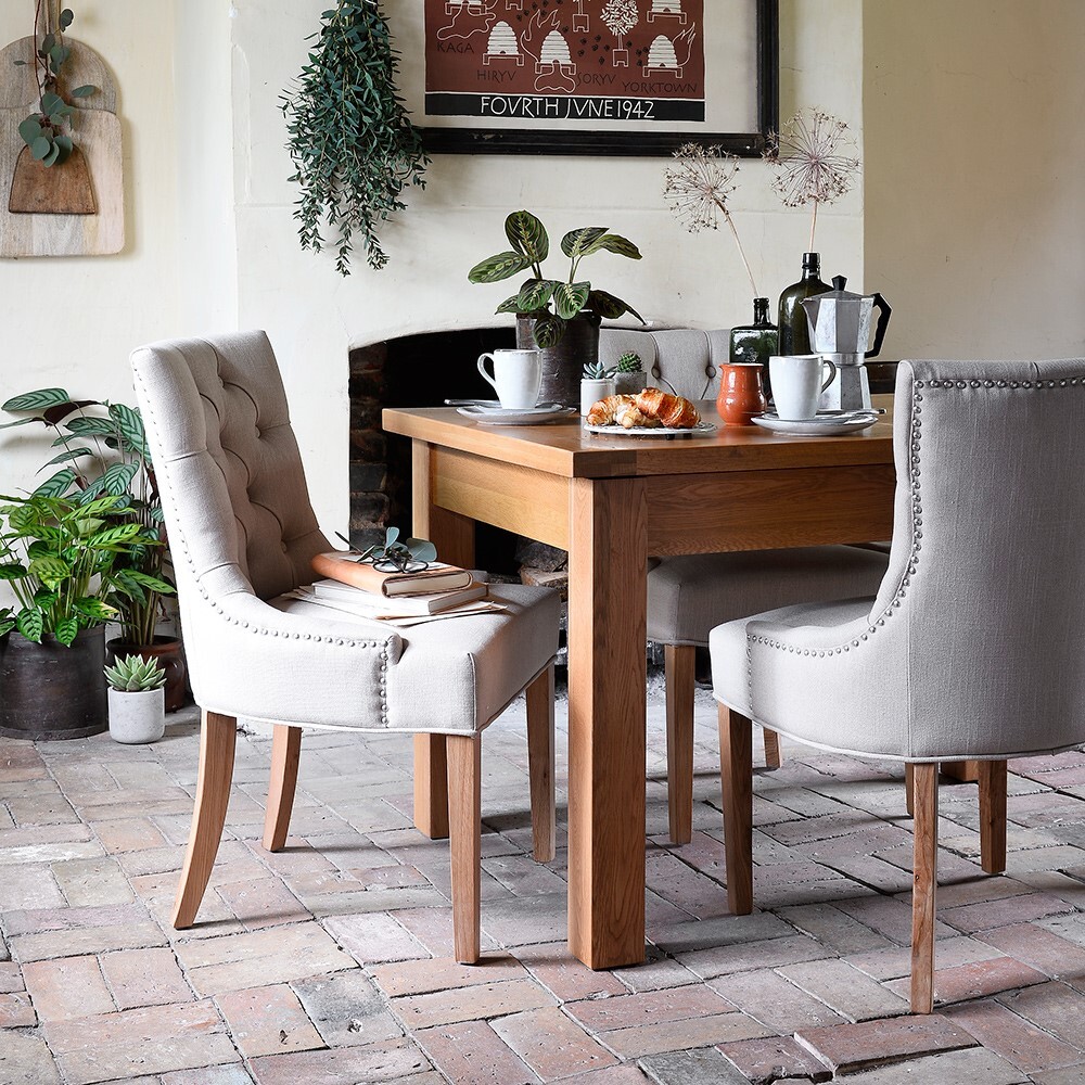 Primrose Upholstered Button Back Chair - Stone – image 2