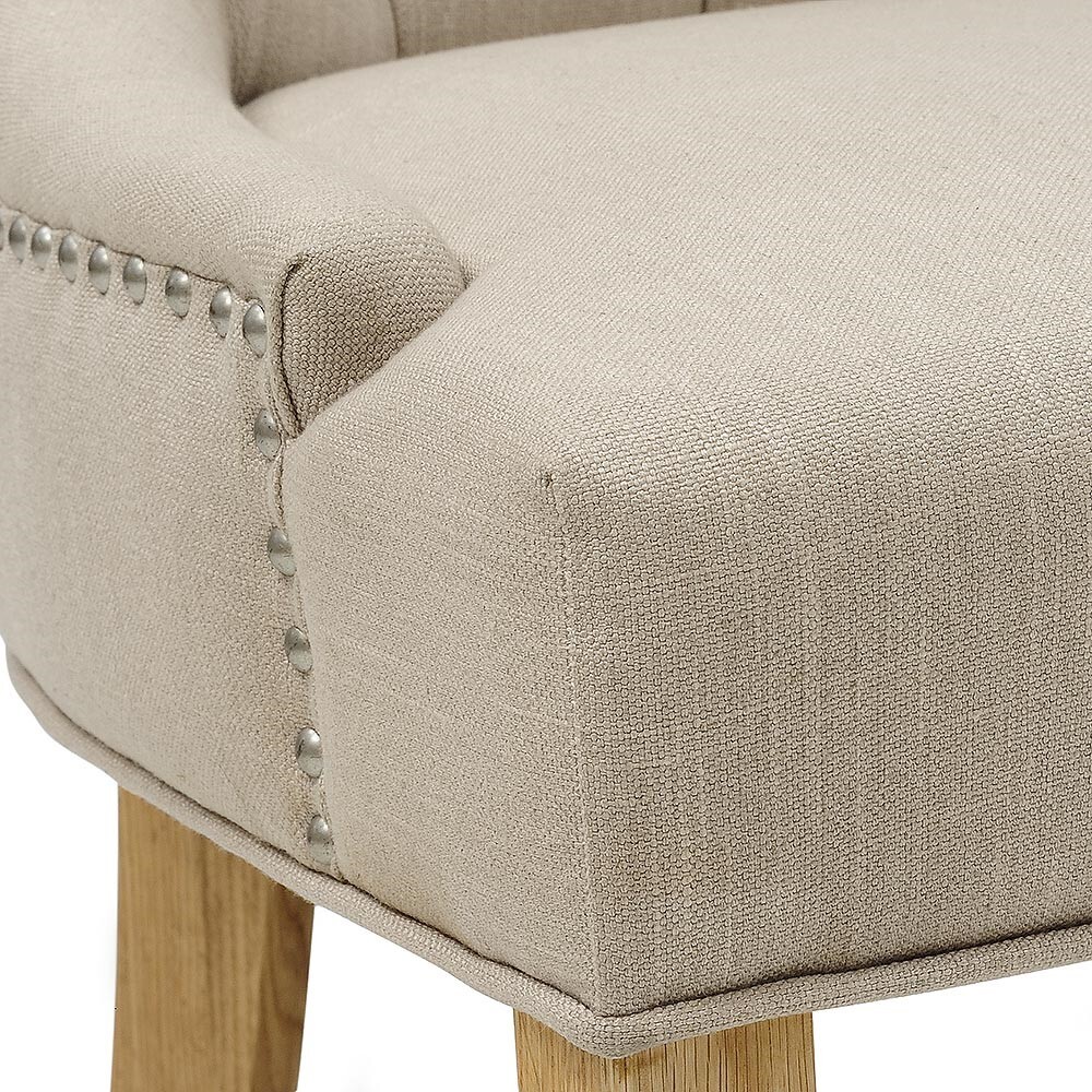 Primrose Upholstered Button Back Chair - Stone – image 4