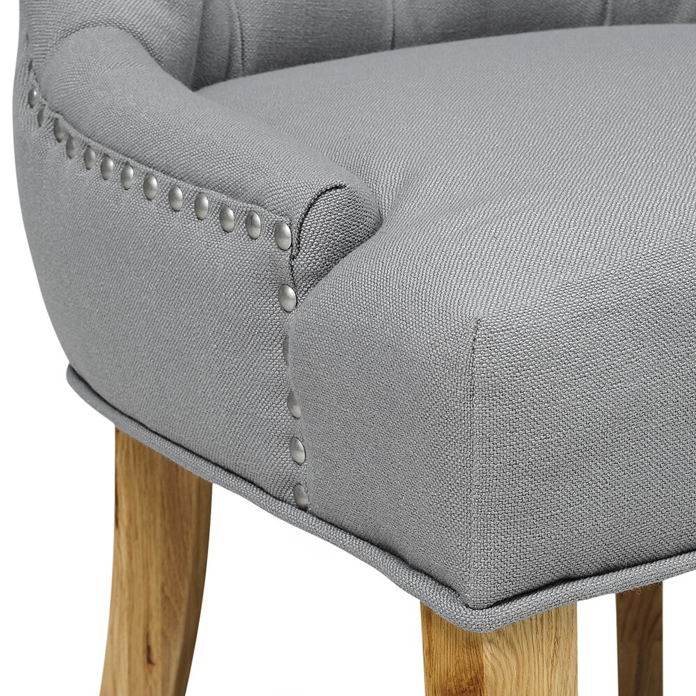 Primrose Upholstered Button Back Chair - Grey – image 3