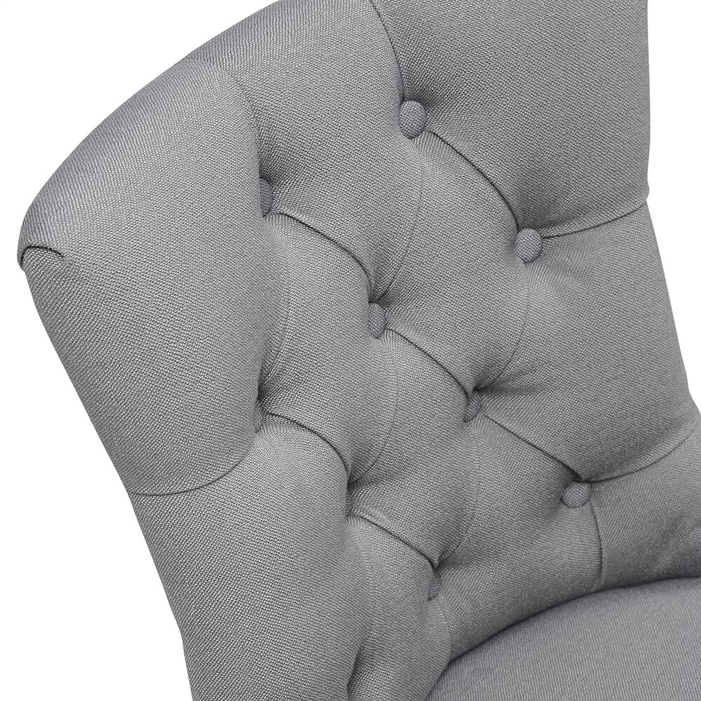 Primrose Upholstered Button Back Chair - Grey – image 4