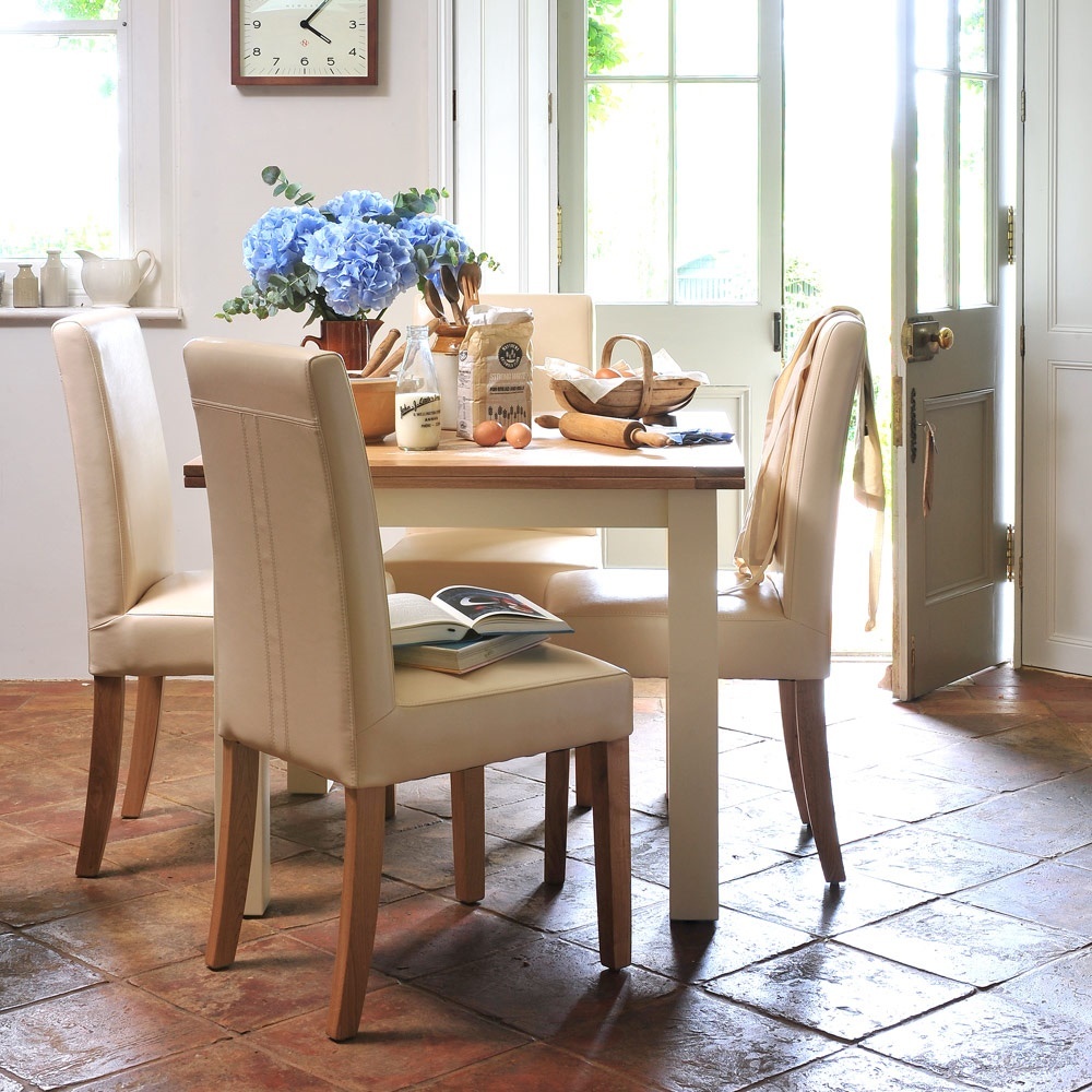 Aster Straight Back Leather Chair - Cream – image 2