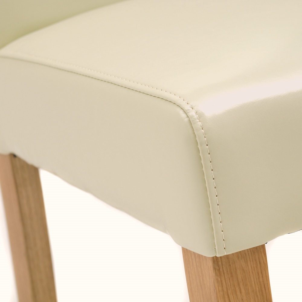 Aster Straight Back Leather Chair - Cream – image 4